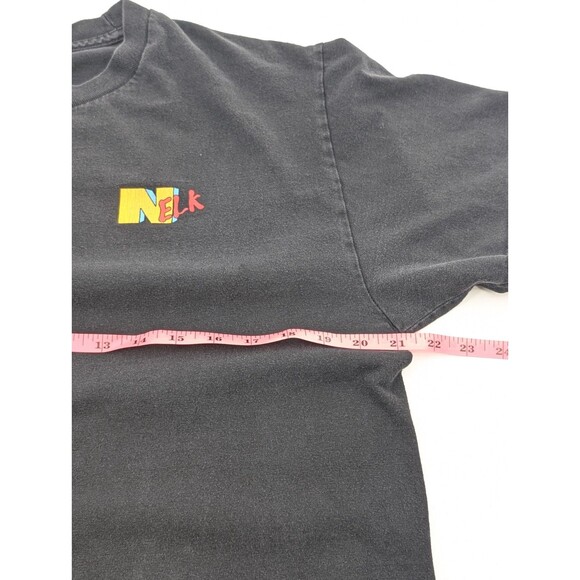 Nelk Boys Black Distressed Faded Cotton Graphic T-Shirt Size Large - Picture 5 of 9